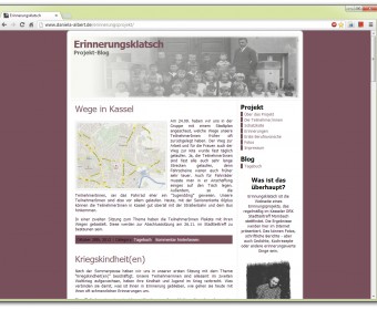 Screenshot Homepage Erinnerungsprojekt Daniela Albert